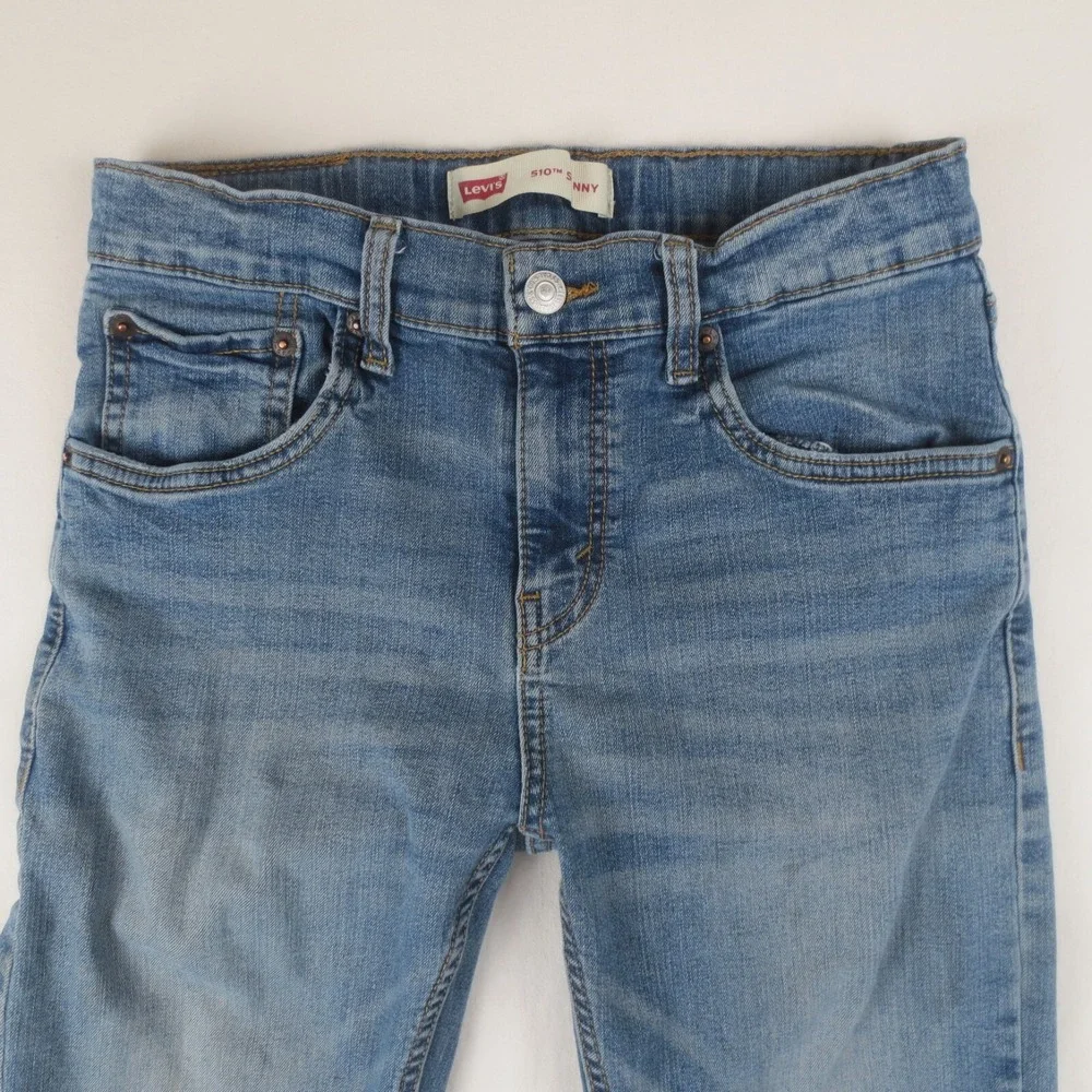 Levis 510 Jeans Girls 16 Reg (Actual 28x29) Blue Skinny Fit Stretch Light Denim